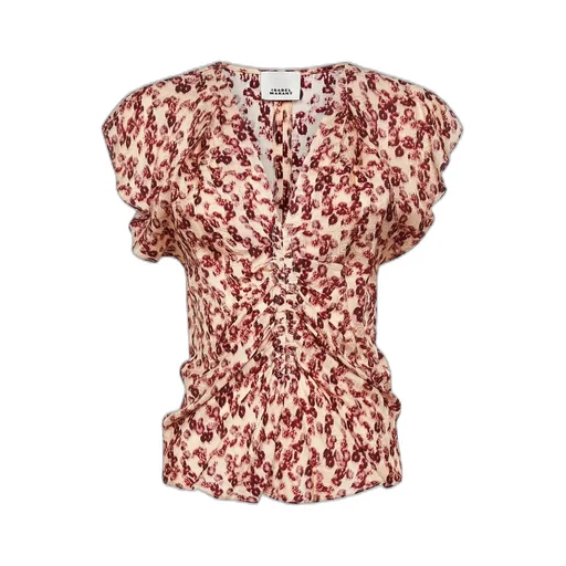 Ruched Floral Print Top