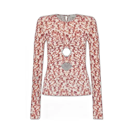 Ruched Cutout Long Sleeve Top