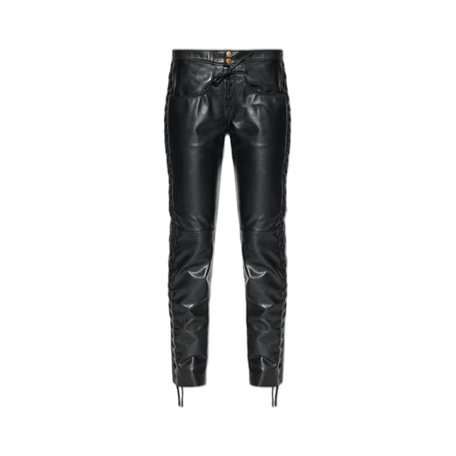 Lace-Up Leather Pants