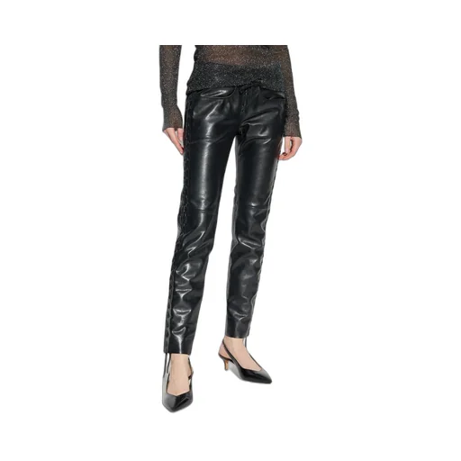 Lace-Up Leather Pants