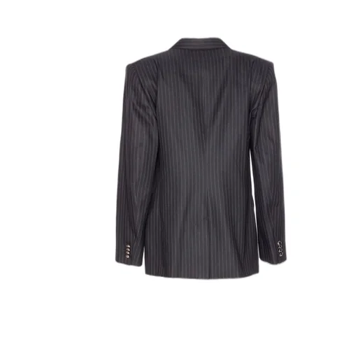 Double-Breasted Pinstripe Blazer With Belt
