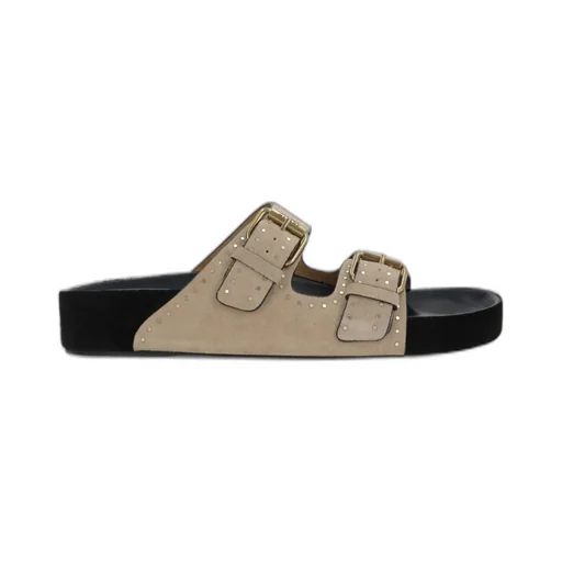 Studded Double Strap Slides