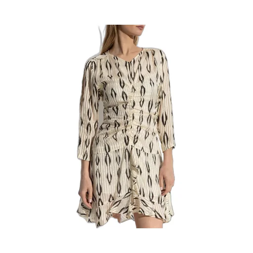 Ruched V-Neck Mini Dress