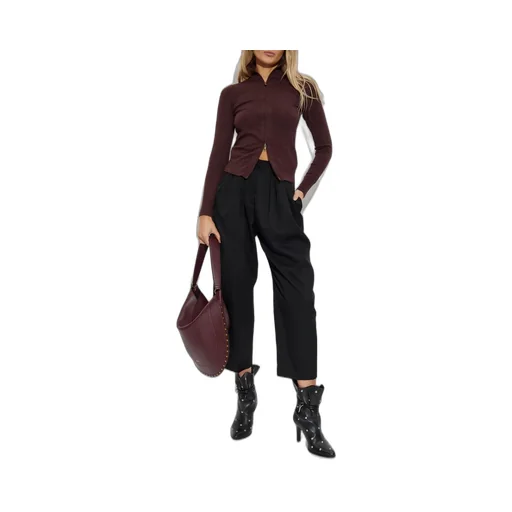 Zip-Up Turtleneck Sweater