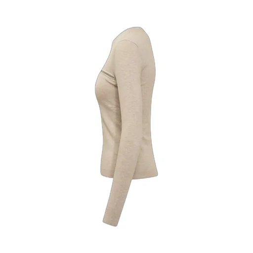 Long-Sleeved Knit Top With Zip Detail