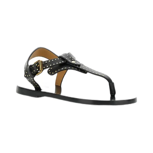 Studded Leather Thong Sandals