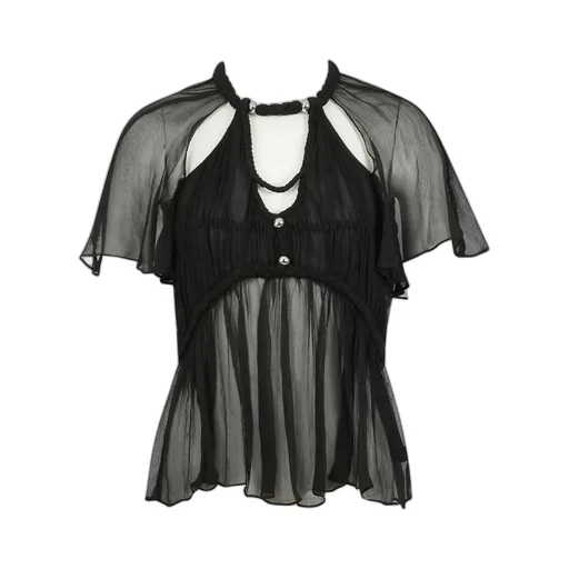 Sheer Ruffle Blouse