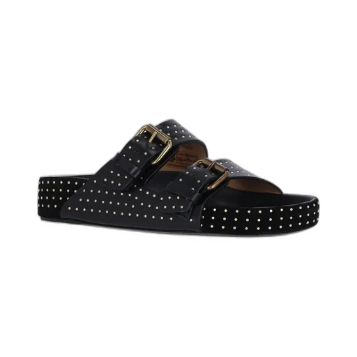 Studded Double Strap Slides