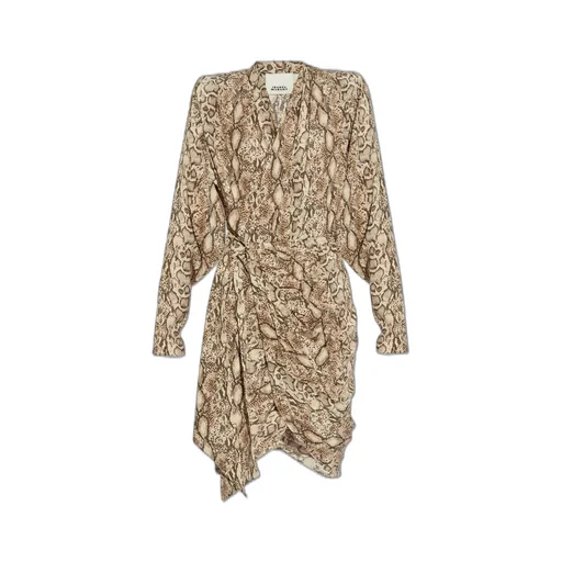 Draped Snake Print Dress