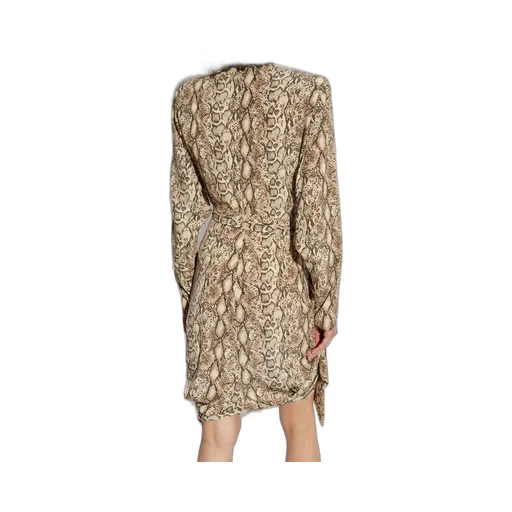 Draped Snake Print Dress