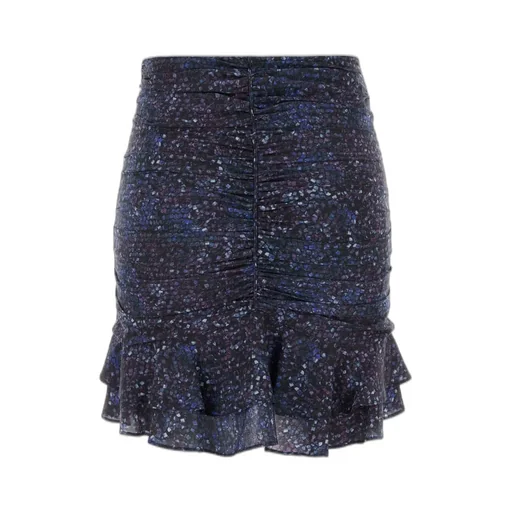 Ruched Skirt With Ruffle Hem