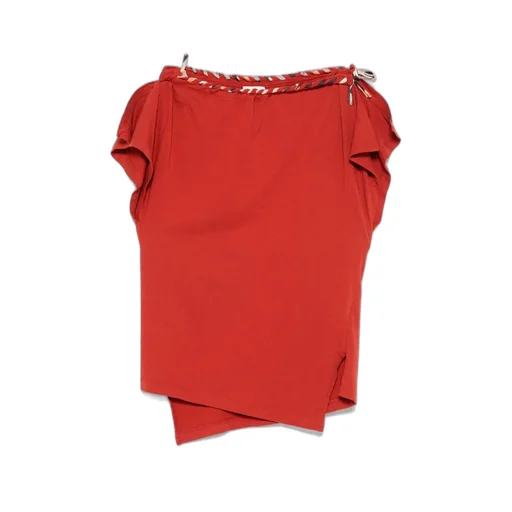 Asymmetric T-Shirt With Braided Trim