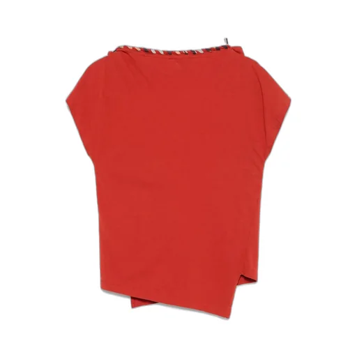 Asymmetric T-Shirt With Braided Trim