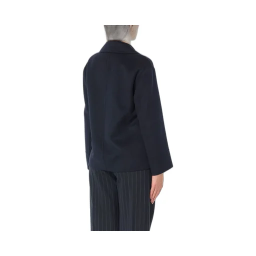 Double-Breasted Wool Blend Pea Coat