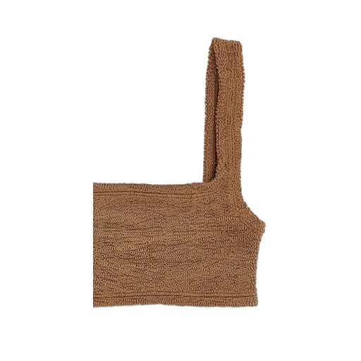 Textured Square Neck Bikini Top And Bottom Set