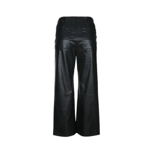 Wide-Leg Faux Leather Trousers