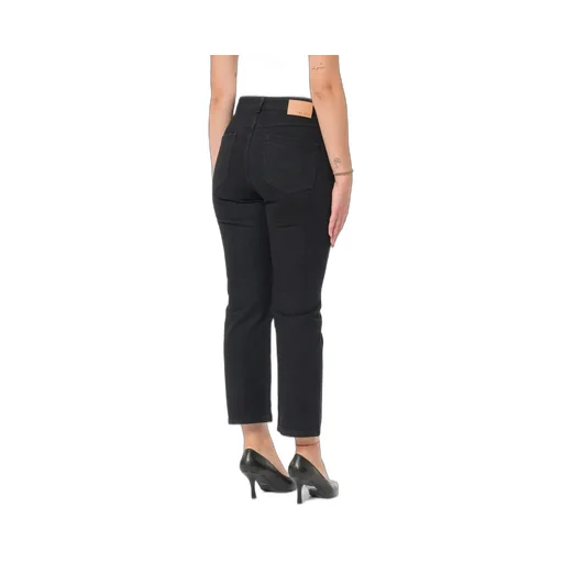 Straight Leg Jeans With Rhinestone Embellishments