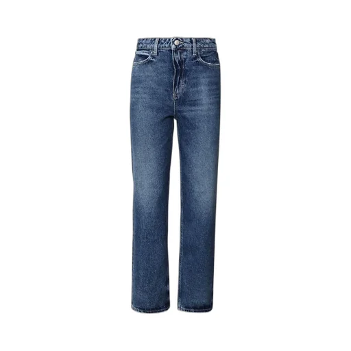 High-Waisted Straight-Leg Jeans