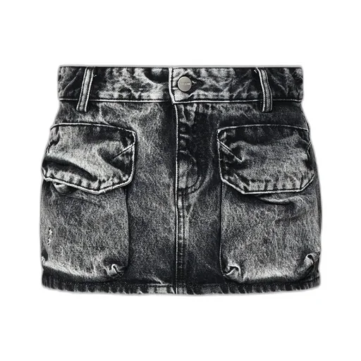 Denim Cargo Mini Skirt