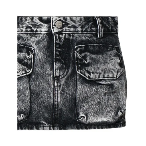 Denim Cargo Mini Skirt