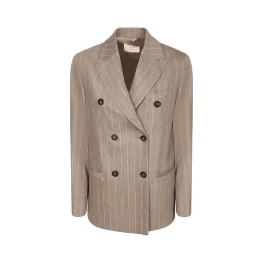 Double-Breasted Pinstripe Blazer