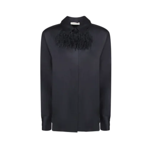 Feather-Trimmed Blouse