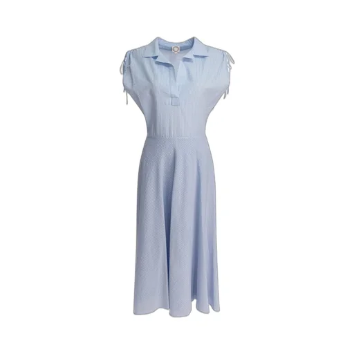 Seersucker Midi Dress