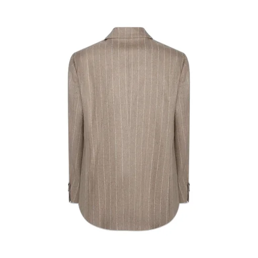 Double-Breasted Pinstripe Blazer