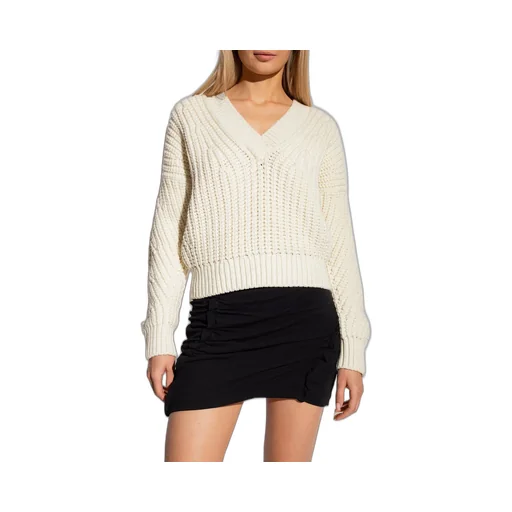 V-Neck Ribbed Knit Sweater