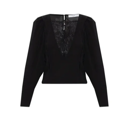 Long Sleeve Lace Trim Top