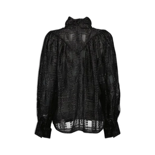 Sheer Jacquard Turtleneck Blouse