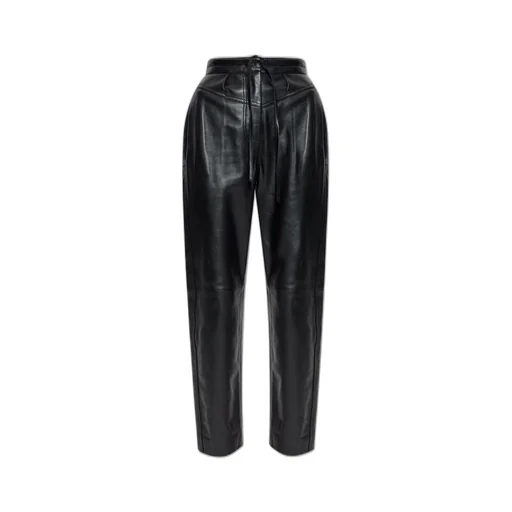 High-Waisted Leather Trousers