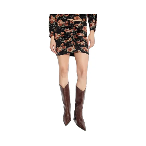 Ruched Floral Print Mini Skirt