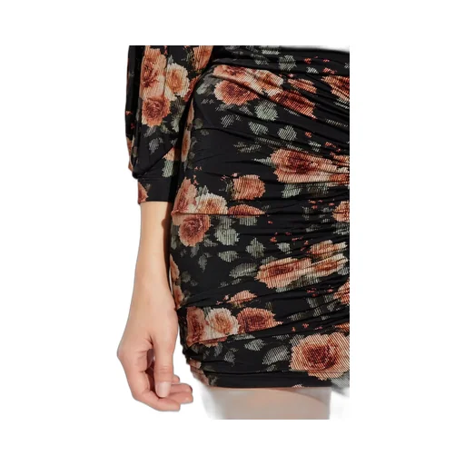 Ruched Floral Print Mini Skirt