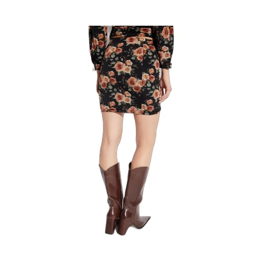 Ruched Floral Print Mini Skirt