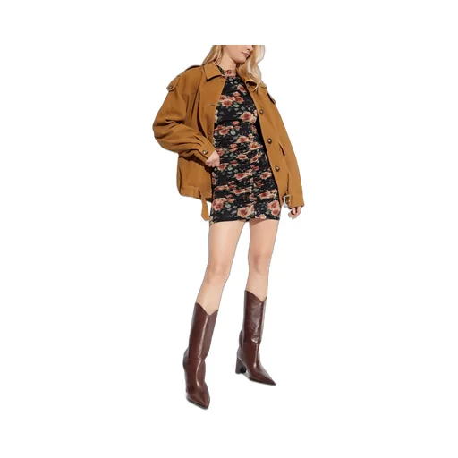 Ruched Floral Print Mini Skirt