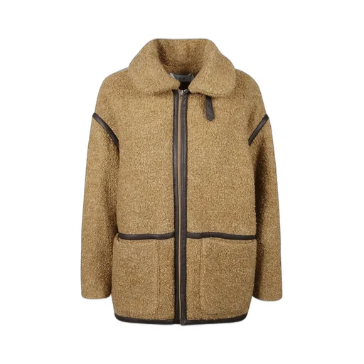 Teddy Jacket With Faux Leather Trim