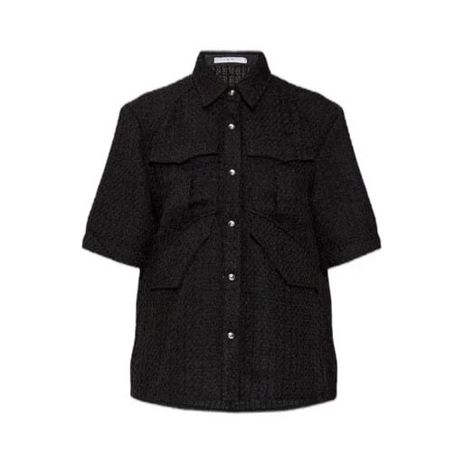 Textured Cropped Shirt