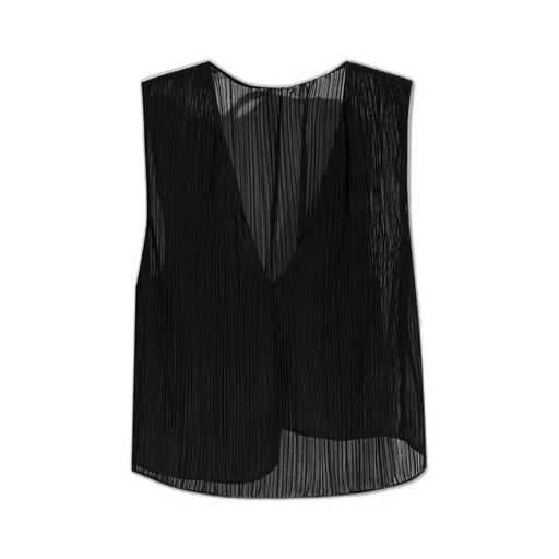 Pleated V-Neck Top