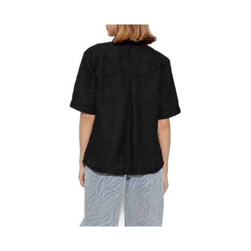 Textured Cropped Shirt