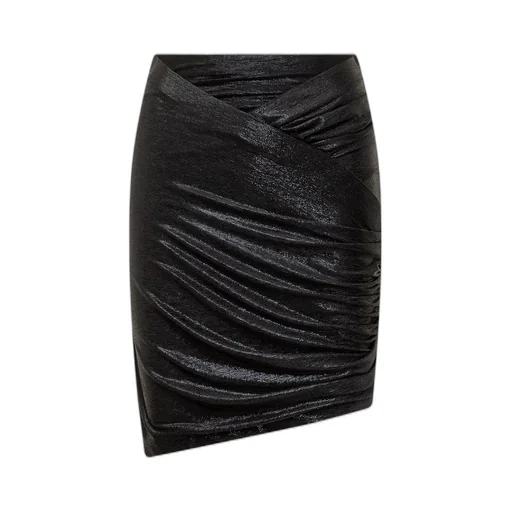 Ruched Metallic Skirt