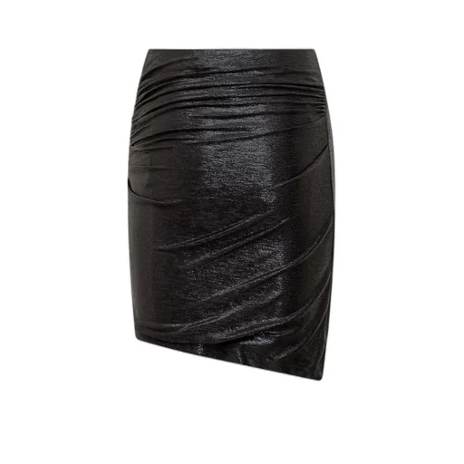 Ruched Metallic Skirt