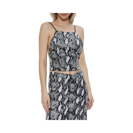 Sequin Snake Print Crop Top