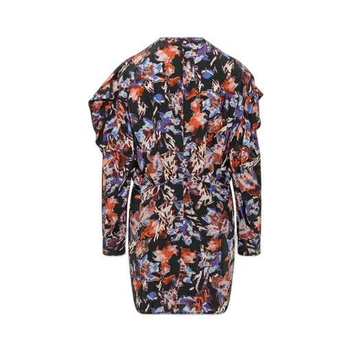Floral Print Ruched Dress