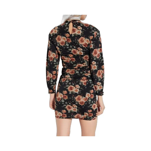 Floral Print Ruched Mock Neck Top