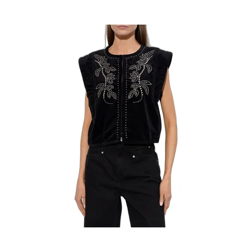 Embellished Velvet Vest