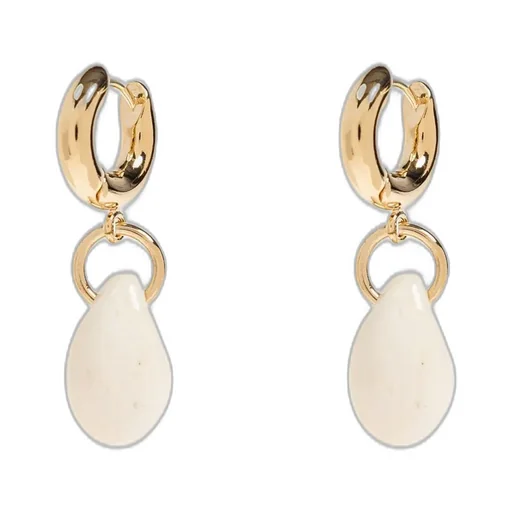 Hoop Earrings With Stone Charm