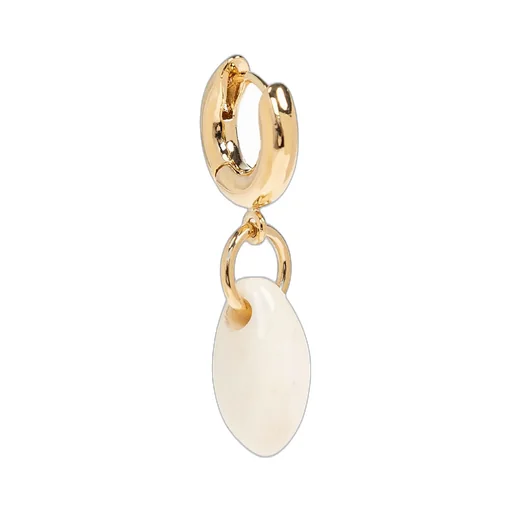 Hoop Earrings With Stone Charm