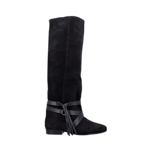 Knee-High Boots With Straps