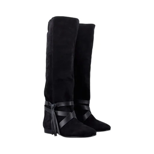Knee-High Boots With Straps